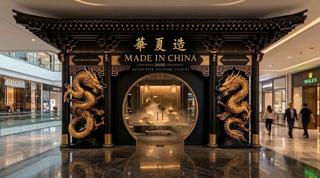 Vista Frontal Completa — Pórtico Paifang & Arco Moon Gate